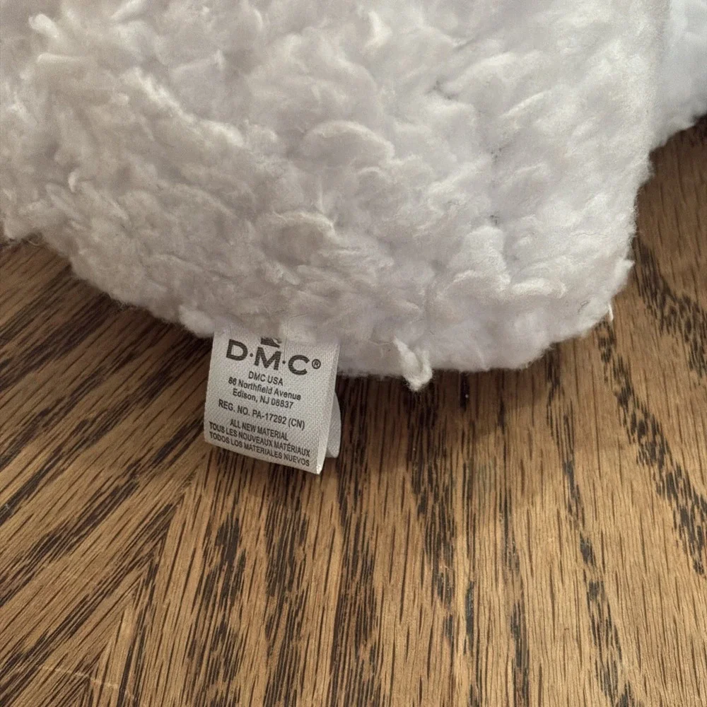 DMC‎ White Sherpa Lamb Plush Stuffed Animal Green Accents PA-17292 CN Long Limbs